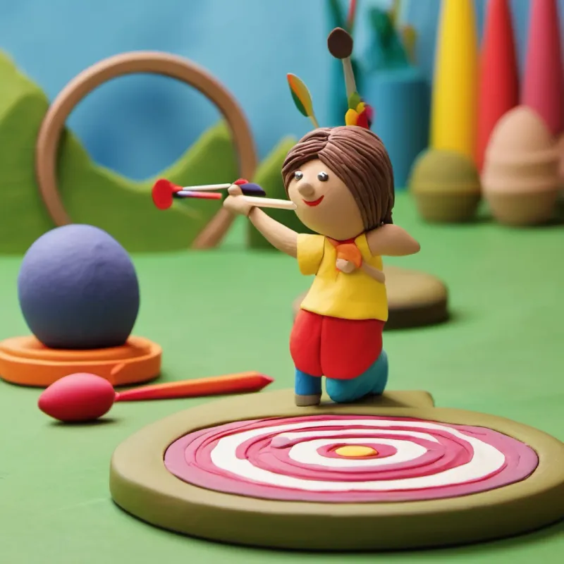 Gill tries to hit the bullseye with her dart.