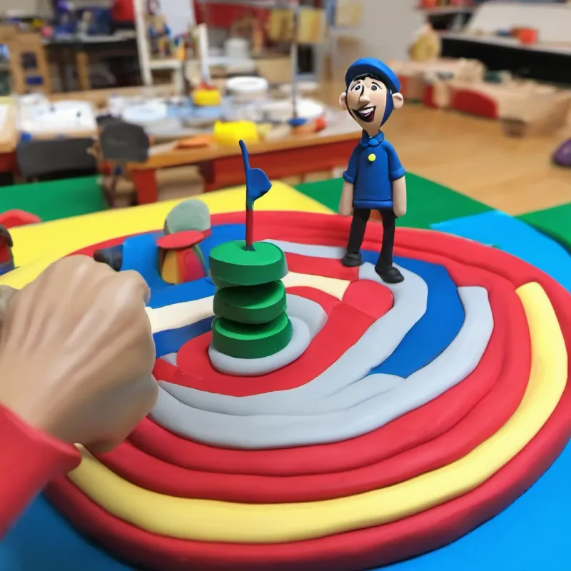 Frank successfully hits the bullseye.