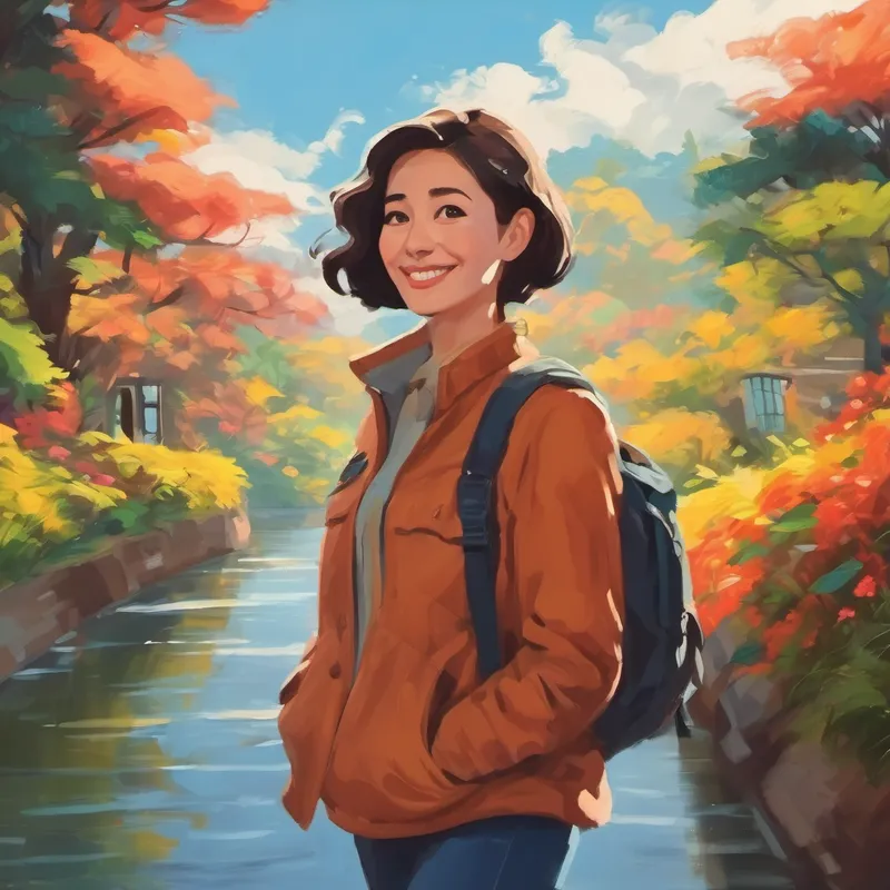 A picture of a woman feeling safe and happy