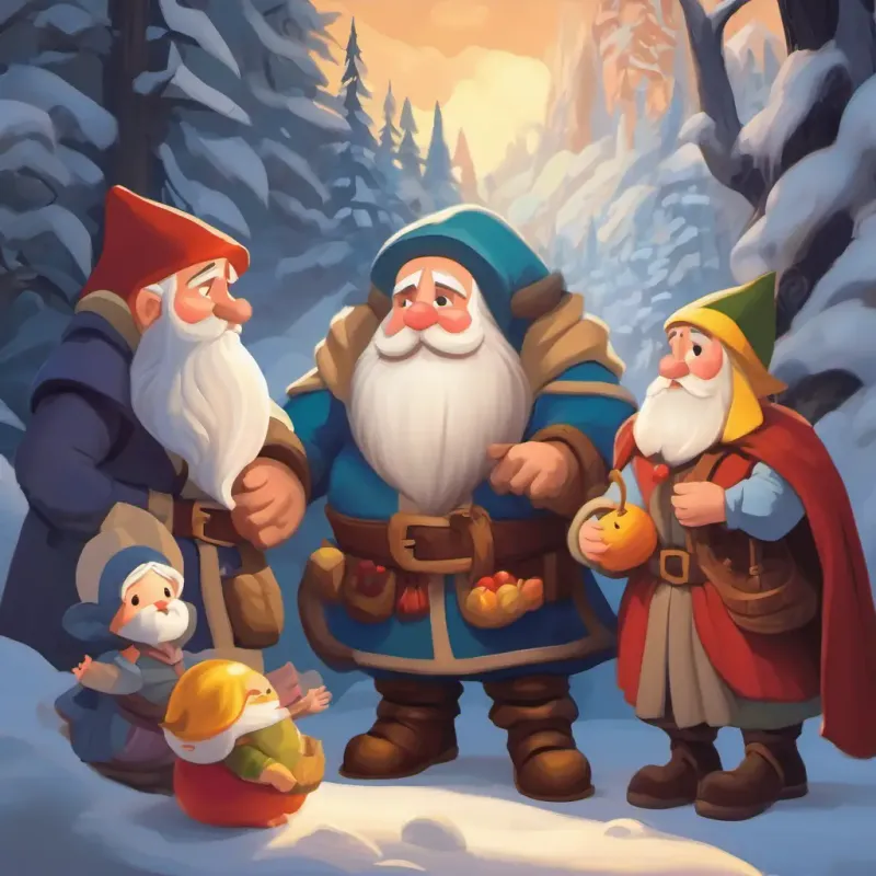 The dwarfs grieve over Snow White.