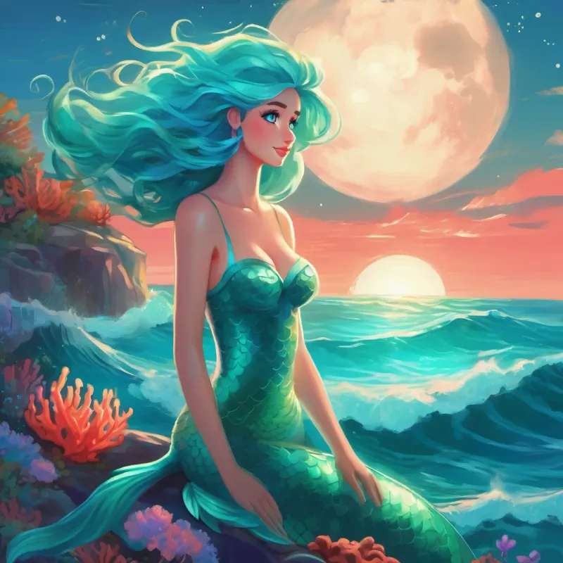 Coral approaching the shore under the moon.