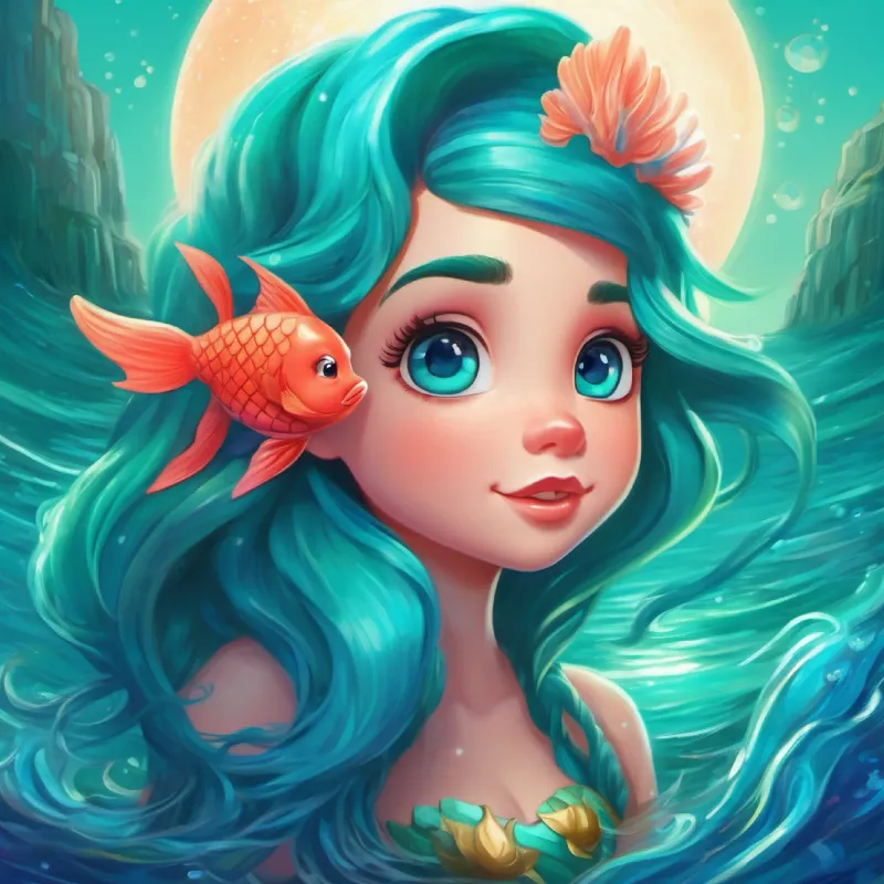 Coral introduced, gazing at the moon from the ocean.