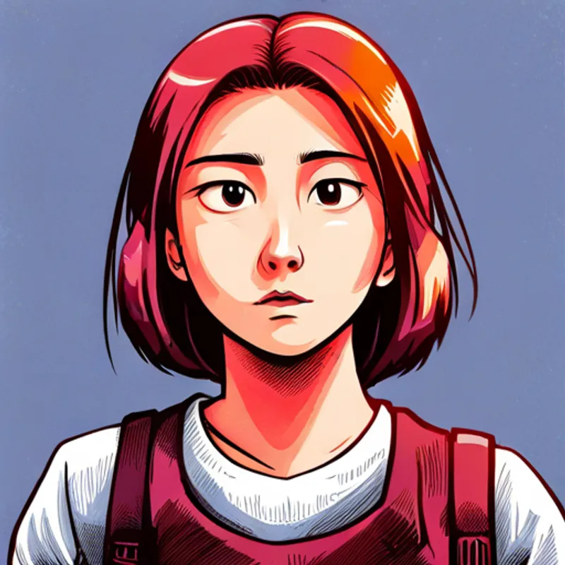 Ruby with a flat tire and a surprised expression
