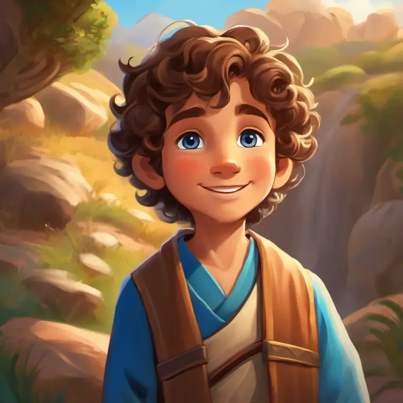 Introduction, setting the scene for the story, land of Israel, young shepherd boy named Smiling shepherd boy with curly brown hair and bright blue eyes