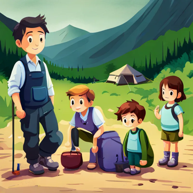 Ben and his family getting ready for camping