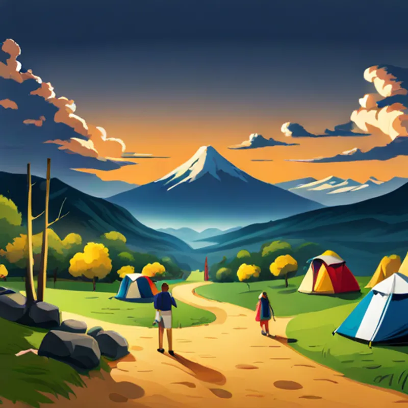 Arriving at the campground with beautiful scenery