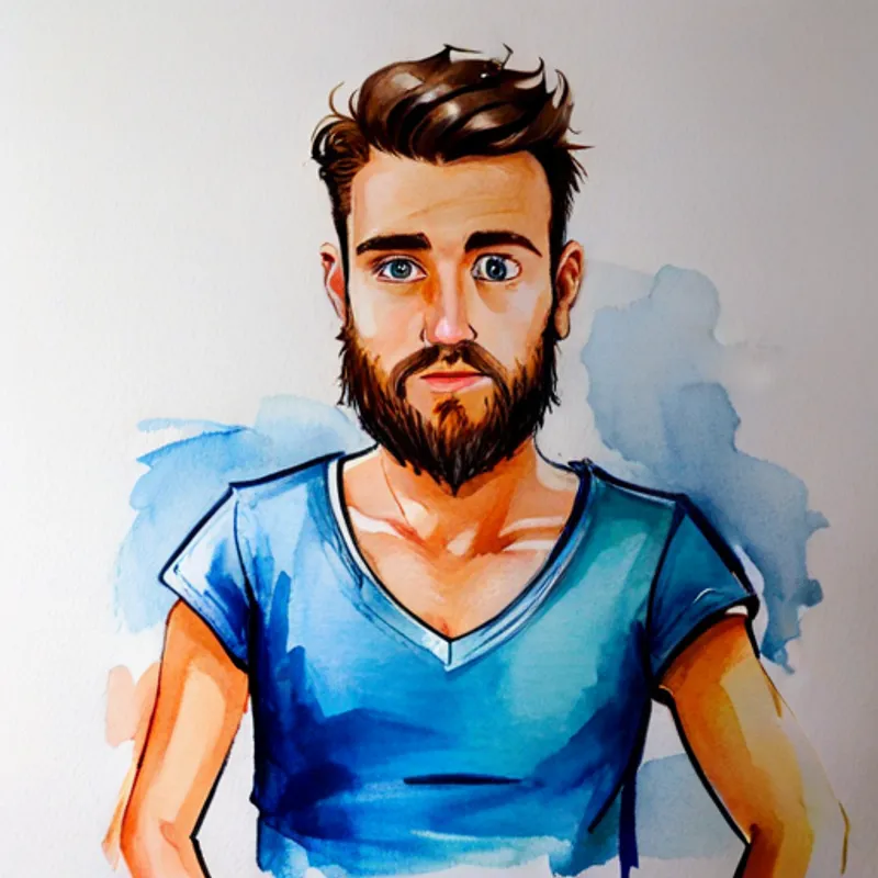 Jovem, cabelos castanhos, olhos curiosos, vestido com uma camiseta azul descobre que Sábio, compassivo, barba branca, roupas brancas e douradas é amoroso e justo