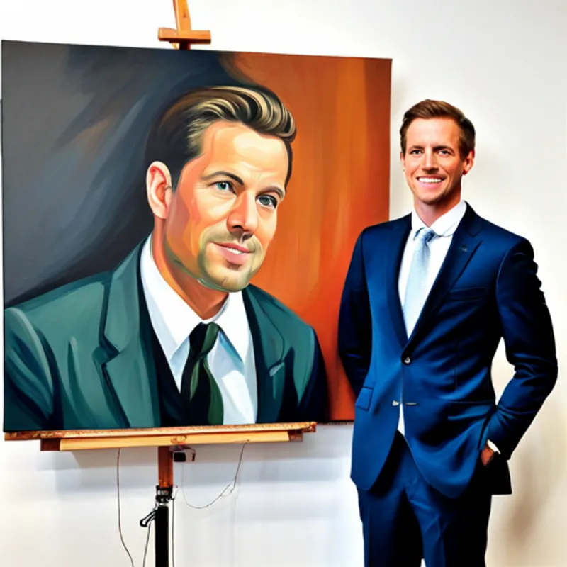 Ben standing proudly next to his masterpiece