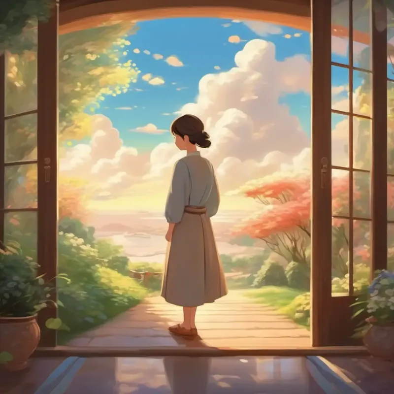 Description of the gentle breeze carrying the sweet scent and the soothing whispers of the wind.