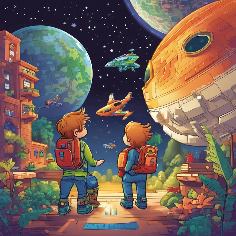 After what felt like no time at all, Bennett and Hoxie had to say goodbye to their newfound friends. But they promised to come back very soon and explore more of Alphaland. The aliens waved goodbye, and Bennett and Hoxie took off in their spaceship, feeling grateful for the incredible adventure they had been a part of. As they returned home, Bennett and Hoxie realized that true friendship can be found in the most unexpected places. They couldn't wait to share their story with their friends on Earth and teach them all about the ABCs.