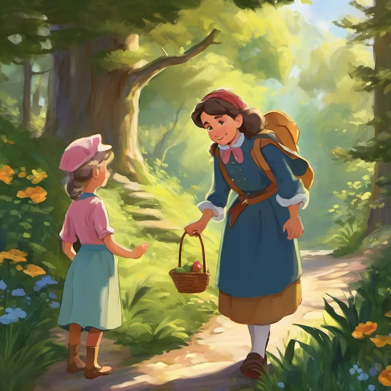 Nonna Rosa chuckled softly. "Oh, my dear Sofia, that is a grand idea. But remember, it may not be an easy journey. You must be prepared." The next morning, Sofia packed some essential supplies - a map, a compass, a bottle filled with hope and courage, and a little snack. With determination in her eyes, she waved goodbye to Nonna Rosa and headed into the enchanted forest.