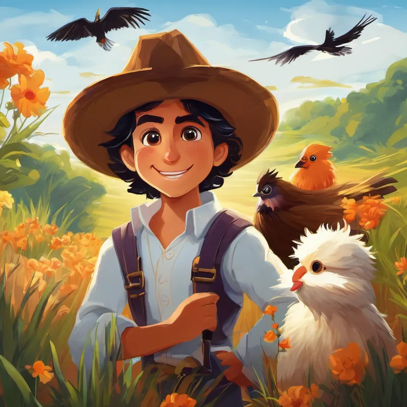 Frijolito y PINCHE se miraron y sabían que debían actuar rápido. Corrieron hacia el gallinero y encontraron a Zorrito intentando entrar. El zorro tenía una sonrisa malvada en su rostro, creyendo que se saldría con la suya esta vez. "¡Alto ahí, Zorrito travieso!" exclamó Frijolito. "No permitiremos que lastimes a nuestras gallinas".