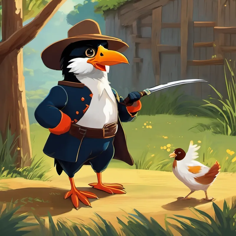 Frijolito y PINCHE no se rindieron. Juntos idearon un plan para confundir al zorro y proteger a las preciosas gallinas.  Frijolito tomó una cuerda y creó una trampa ingeniosa alrededor del gallinero. Mientras tanto, PINCHE se escondió detrás de unas cajas viejas, listo para asustar al zorro en el momento justo.