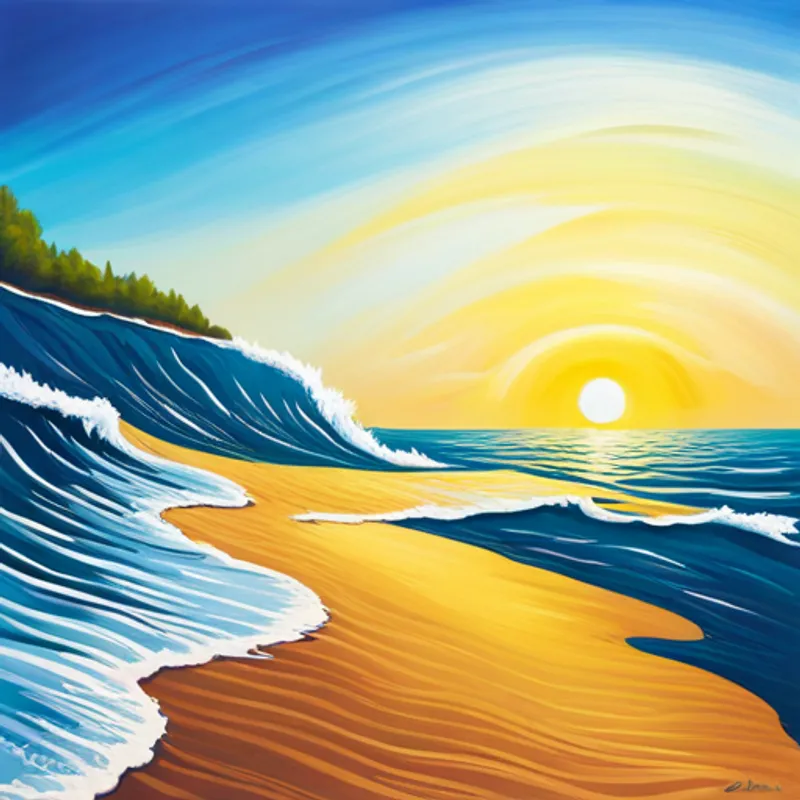 A grain of sand struggling against waves and sun