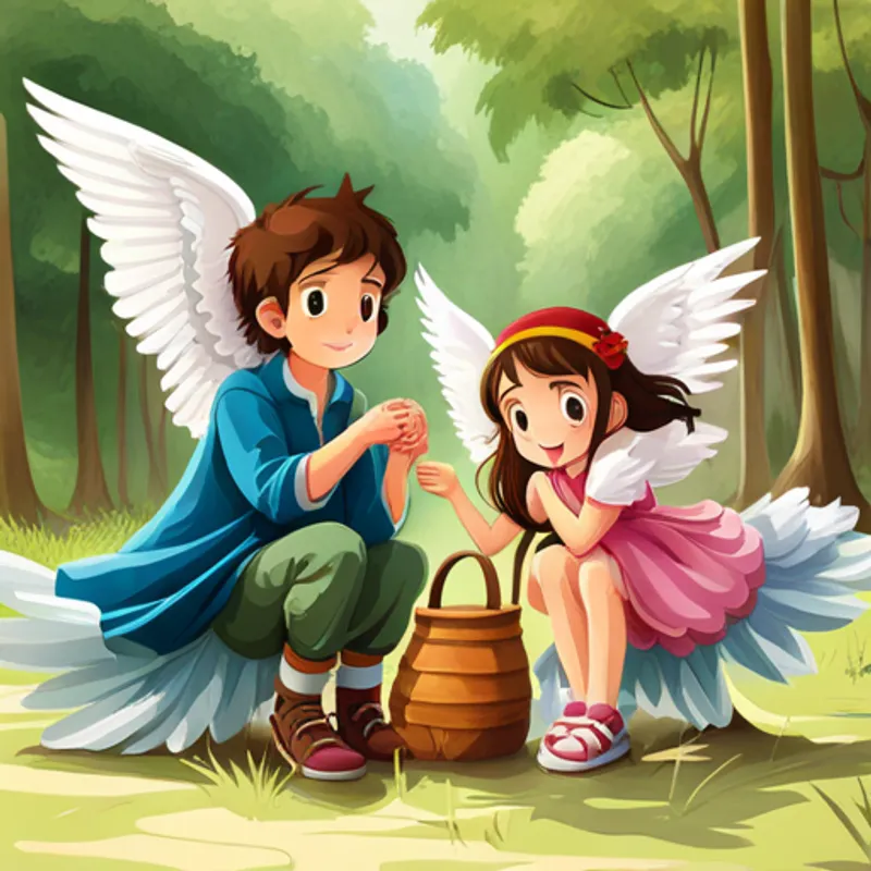 Les enfants écoutent le son des ailes de fées