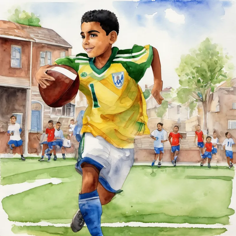 Once upon a time, in a small town called Goalville, there lived a young boy named Bassam. Bassam had a big dream—to become a professional football player and make his town proud. From a very young age, Bassam developed a love for the game. He spent every second he could practicing, playing with his friends in the neighborhood, and watching his favorite football stars on television. Bassam had an incredible passion for football, but there was one thing holding him back: his lack of confidence. He often doubted his abilities and worried about what others might think of him. He would watch his teammates make amazing plays and think to himself, "I could never be that good."