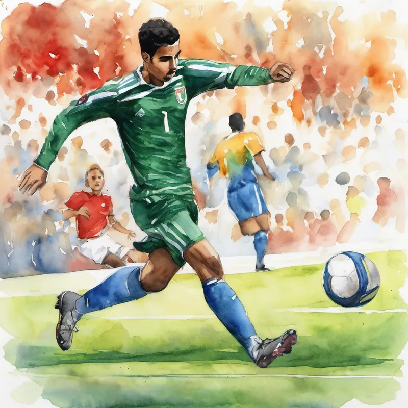 Months passed, and Bassam's skills continued to grow. He was chosen to represent his town in an important football tournament against rival cities. The pressure was immense, but Bassam believed in himself more than ever before. In the final game of the tournament, the score was tied, and there were only a few minutes left on the clock. Bassam controlled the ball, his heart pounding in his chest. As he dribbled past defenders, his confidence soared. He remembered the words Bella had told him, "The most important person who needs to believe in you is yourself."