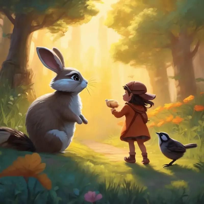 Bunny witnesses raccoon helping a little bird to find her way home.