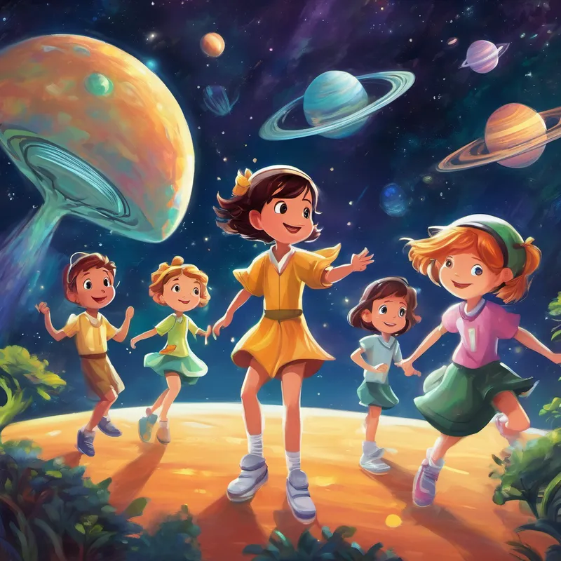 During recess, the aliens taught the students a special dance from their planet. Even those who usually felt shy about dancing found themselves twirling around with joy and laughter. The aliens praised their efforts and reminded them that everyone is unique and special in their own way. In Lily's final class of the day, they learned about the importance of confidence. The aliens shared stories of their own interstellar adventures, encouraging the students to embrace their true selves and pursue their dreams fearlessly. They explained that confidence comes from within, allowing them to overcome any challenges along their journey.