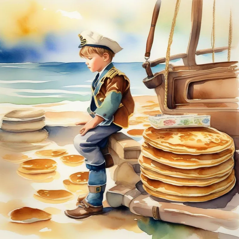 Captain Jack thinking about finding a treasure full of pancakes.
