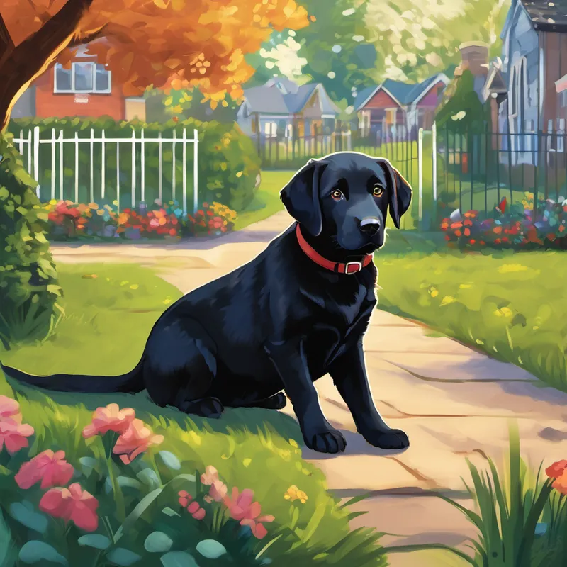 Once upon a time, in a small town filled with colorful houses and friendly neighbors, there lived a lovable black Labrador Retriever puppy named Bentley. Bentley was a kind-hearted and playful pup with shiny, jet-black fur and a wagging tail that never ceased to spread happiness. He longed to find a family to call his own—a forever home where he would be loved and cherished. Every day, Bentley would explore his town, hoping to stumble upon a family that would welcome him with open arms. He visited the local park, where children played on the swings and families picnicked on the grass. He wagged his tail excitedly, hoping that one of them would notice him and take him home.