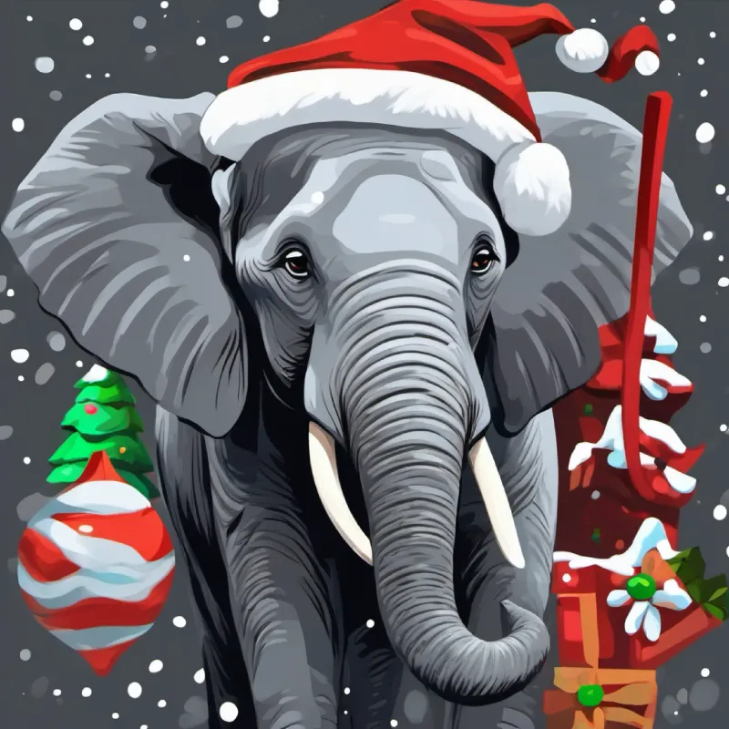 Concerned elephant with kind eyes, gray skin expressing disbelief and disapproval