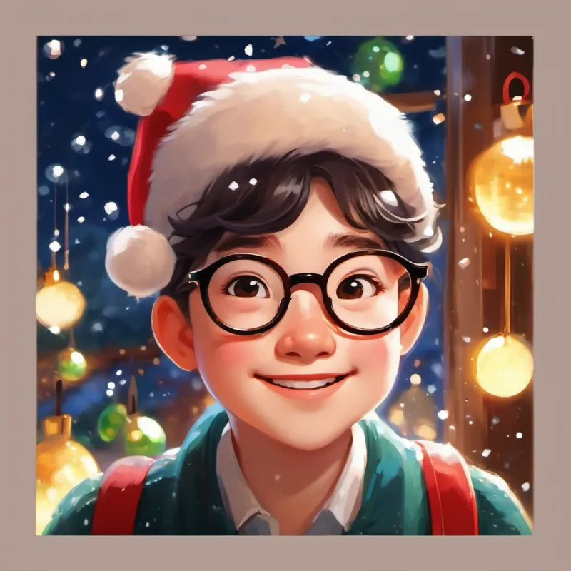 Small-eyed, plump, glasses, pimples, a smile that's bright and warm experiencing hurtful behavior from schoolmates.