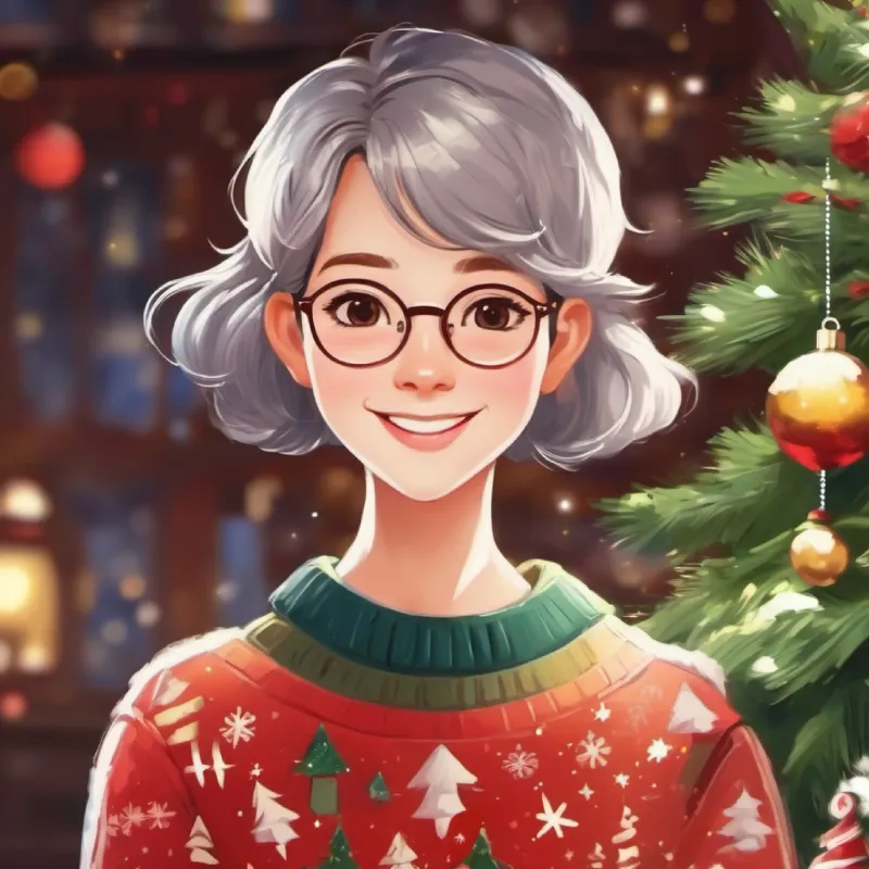 Small-eyed, plump, glasses, pimples, a smile that's bright and warm's realization about beauty and self-confidence.