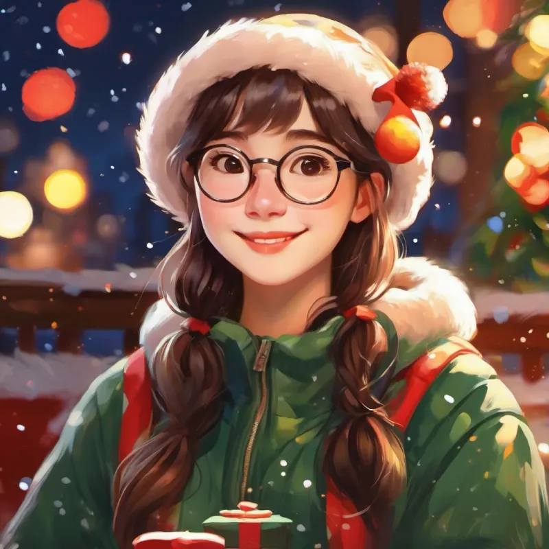 Small-eyed, plump, glasses, pimples, a smile that's bright and warm's dedication to her painting, a true labor of love.