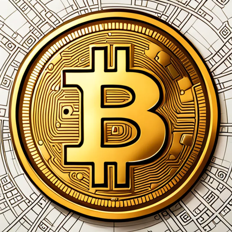 Una moneda de oro con el símbolo de Bitcoin