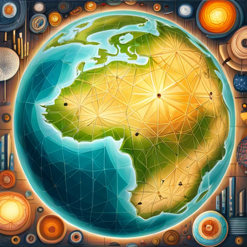Un mapa del mundo con diferentes destinos iluminados con estrellas