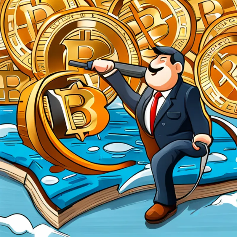 Un gráfico de precios de Bitcoin y Juan ayudando a su comunidad