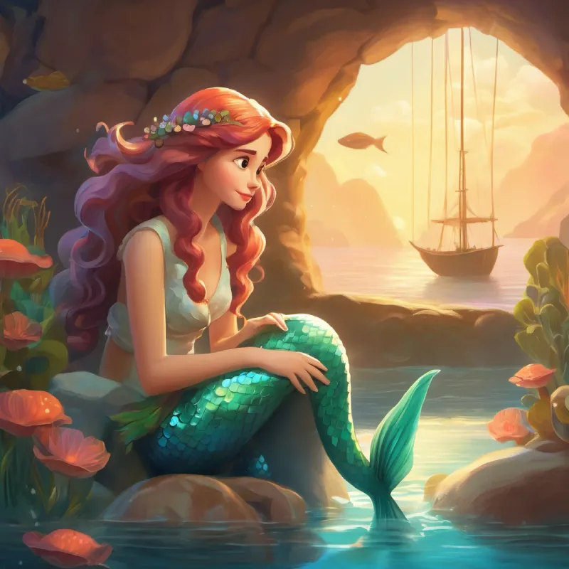 Introduction of Marina the mermaid, who is sad and needs assistance.