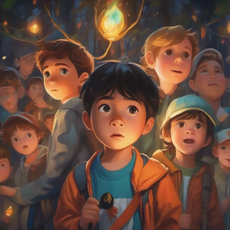 Kids solving mystery, intense emotions, suspenseful atmosphere