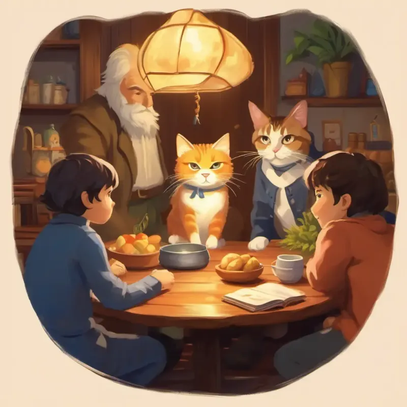 The group meets a cat.