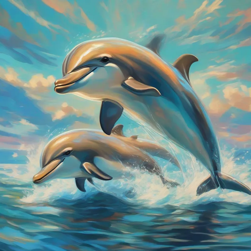 Dolphins jumping out of the water, doing flips