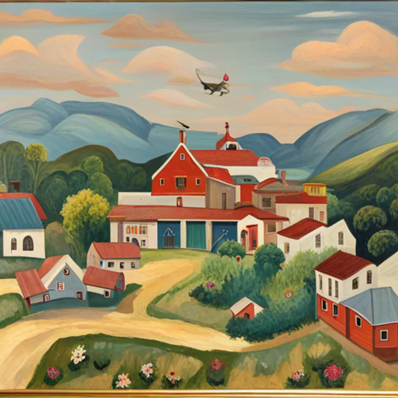 Hoxie and Bennett flying over the village, sharing the treasure
