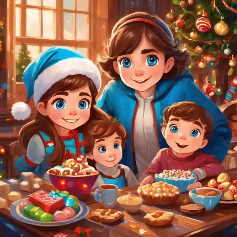 Adorable 8-year-old with a super-sweet tooth, brown hair, and bright blue eyes forms a team with her brother and friends to tackle the challenge.