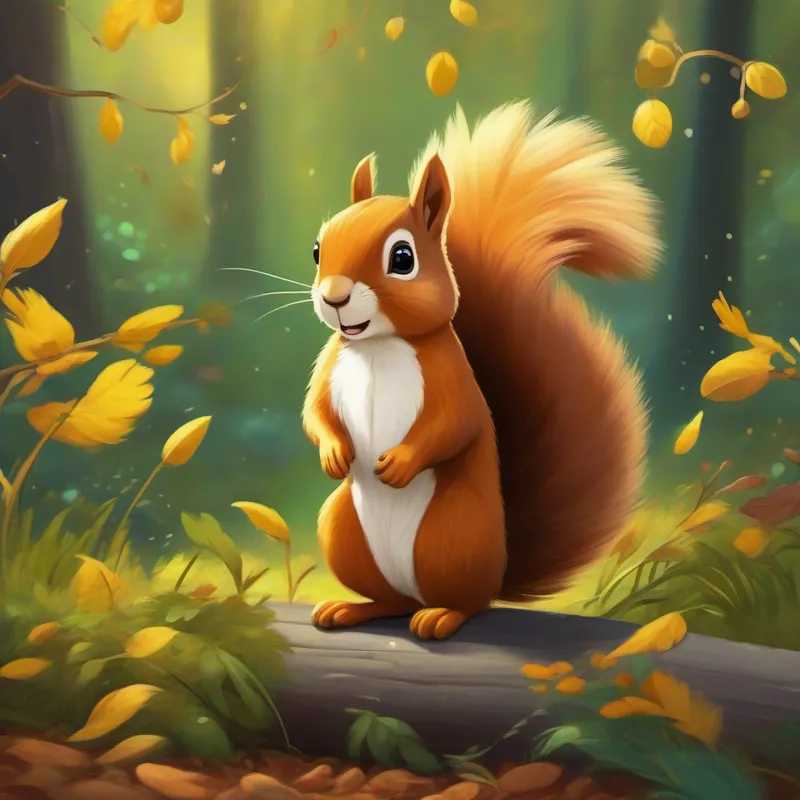 Sad squirrel Sad squirrel, turns happy with Bella's help finding his lost acorn with Yellow bird, happy and kind's help