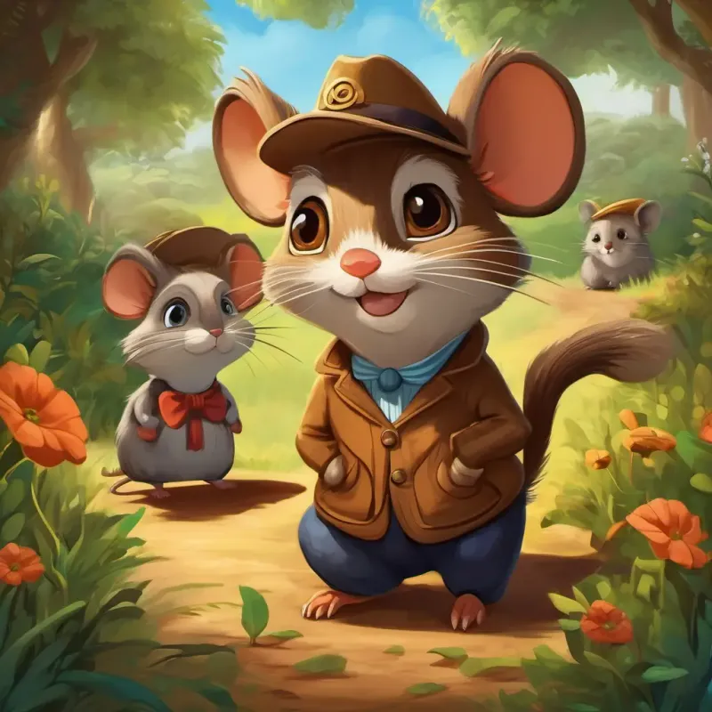 Un ratoncito marrón con ojos curiosos y bigotes largos valora la familia más que el tesoro.