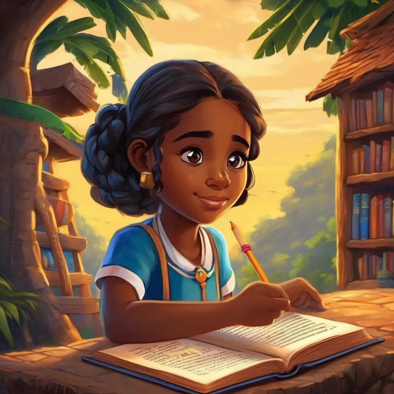 Once upon a time, in a small village deep within the heart of Africa, there lived a young girl named Amina. Amina had big dreams and a loving family, but there was something that troubled her greatly. You see, Amina struggled to read using the alphabet at school. Every day, Amina would go to school and try her best to understand the letters and words in her textbooks. But no matter how hard she tried, it seemed like the words were jumbled up, dancing on the pages, and confusing her. Amina always felt disappointed and discouraged, and she desperately wanted to unlock the magical world of books.