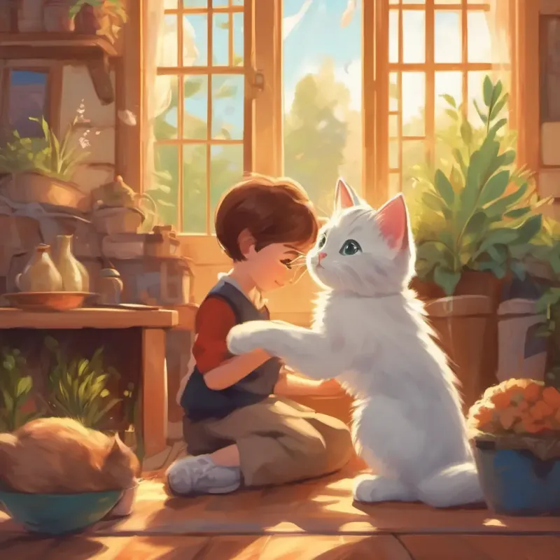 Caring for kitten, providing necessities
