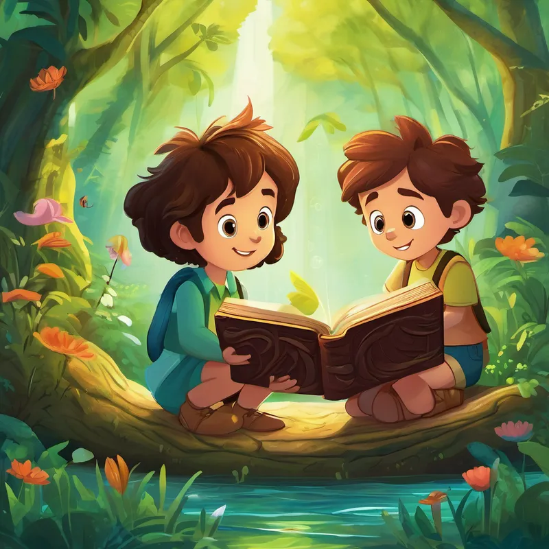 In their story, Leo and Max discovered an ancient book hidden in the depths of the forest, which contained the secrets of phonics. The book shared tips and tricks to remember sounds and blend letters together. Lily and Alex, as the creators of the story, cleverly incorporated these phonics lessons into the magical encounters Leo and Max faced. As they crafted the storybook, Lily and Alex would act out the adventures of Leo and Max during their playtime. Every day, while using their creativity, they learned about phonics in a fun and engaging way. They realized that learning with a dear friend made everything easier and more enjoyable!