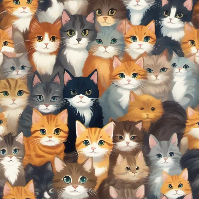 Kitten surrounded by friends