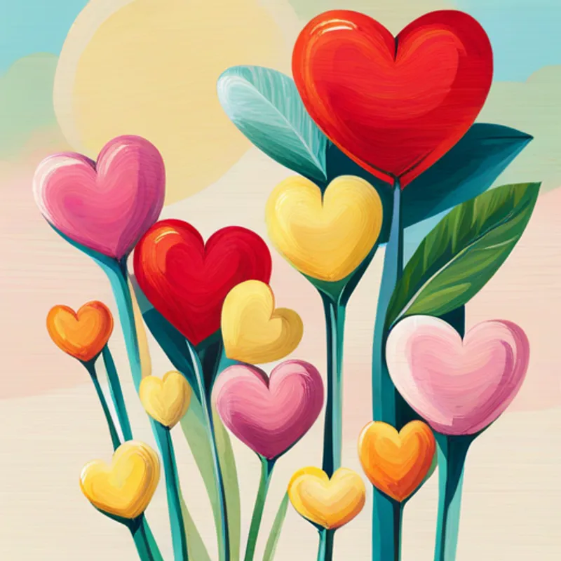 Hearts and flowers for Valentine's Day