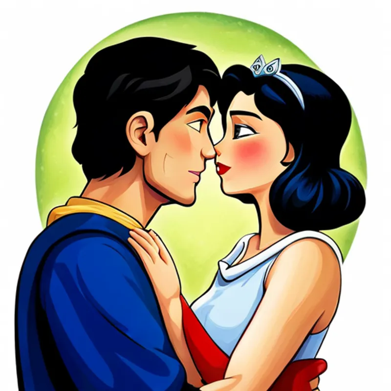 Príncipe - beijo, acordar Branca de Neve