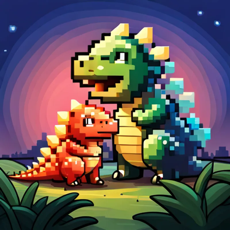 Dino smiling, baby Stegosaurus hugging his brother