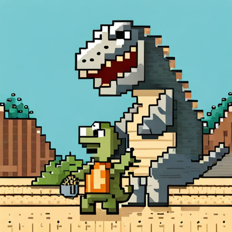 Dino and Stego high-fiving, planning their next adventure