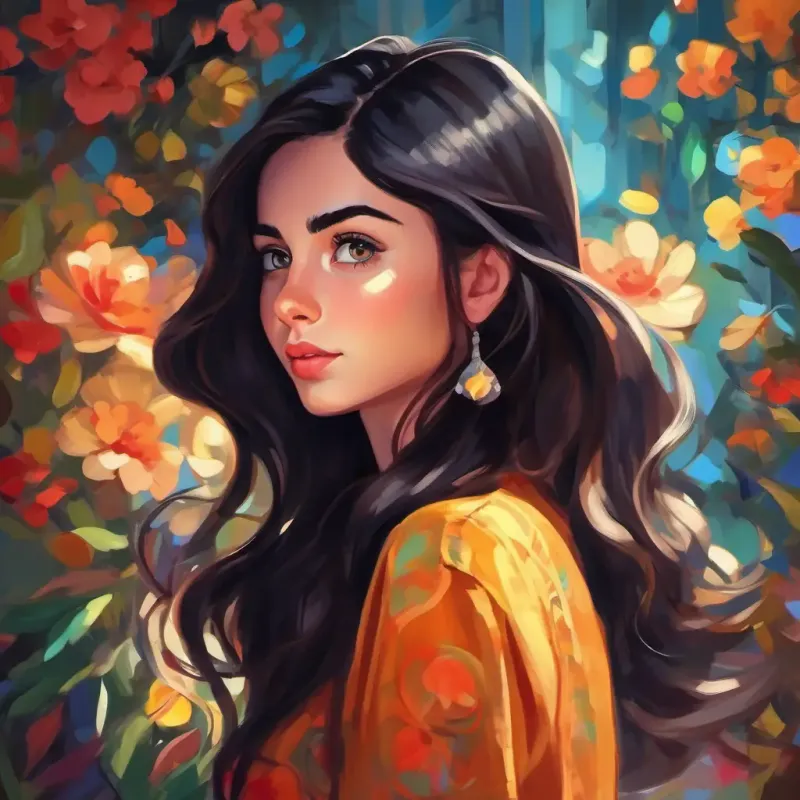 Dark-haired girl with bright eyes, passionate about fashion encouraged by compliments, shares her aspiration aloud.