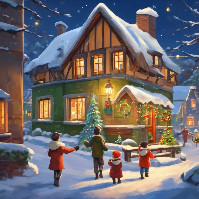 Children and neighbors cooperate to protect their homes.